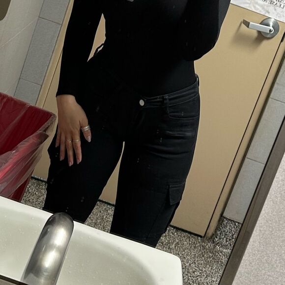 Aritzia TNA black cargo zip techwear style pants - Picture 1 of 12
